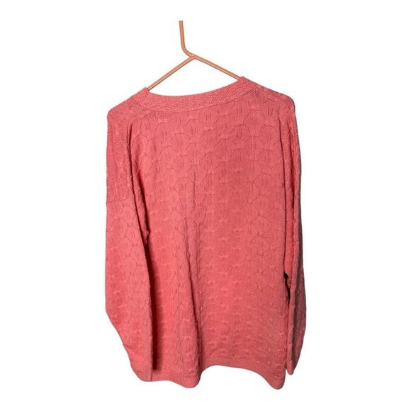 Vintage Castle Square Coral Textured Knit Sweater Large Made in USA - Picture 6 of 7
